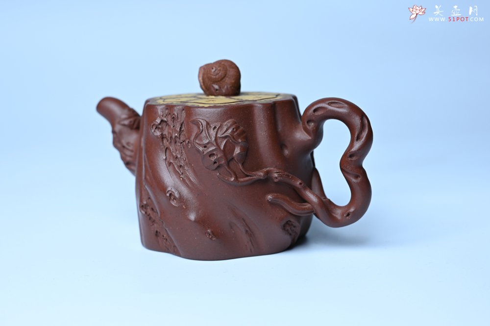 紫砂壶图片：美壶特惠 精品底槽青全手工留痕壶 细节生动 - 宜兴紫砂壶网