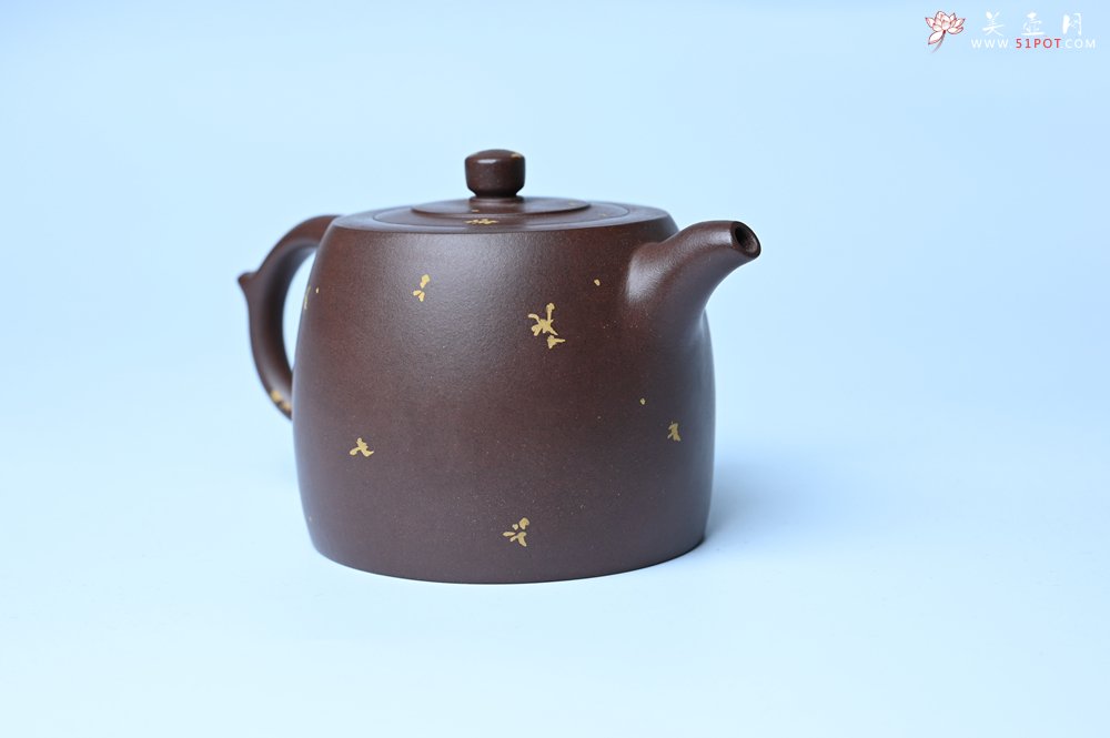 紫砂壶图片：美壶特惠 特好老紫泥洒金井栏壶 茶人醉爱 - 宜兴紫砂壶网