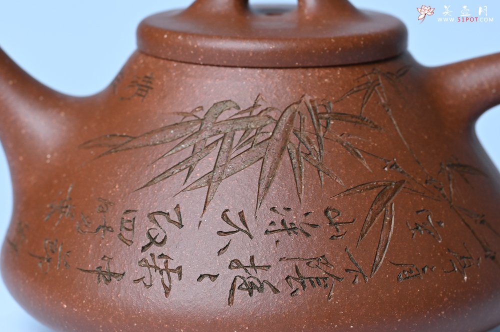 紫砂壶图片：潜力股周小培全手工降坡泥子冶石瓢 范小君徒杨志超装饰竹 特文气 - 宜兴紫砂壶网