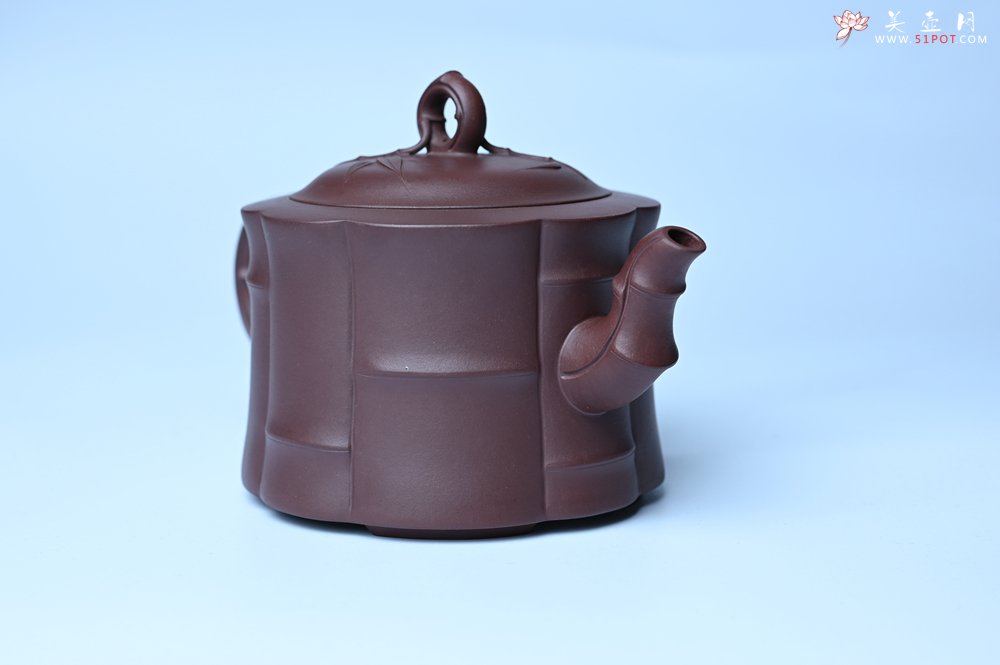 紫砂壶图片：美壶特惠 紫砂壶手工手制优质紫泥八段竹壶 茶人醉爱 - 宜兴紫砂壶网