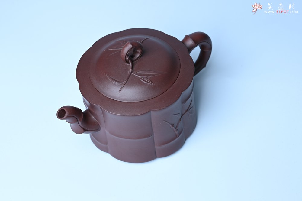 紫砂壶图片：美壶特惠 紫砂壶手工手制优质紫泥八段竹壶 茶人醉爱 - 宜兴紫砂壶网