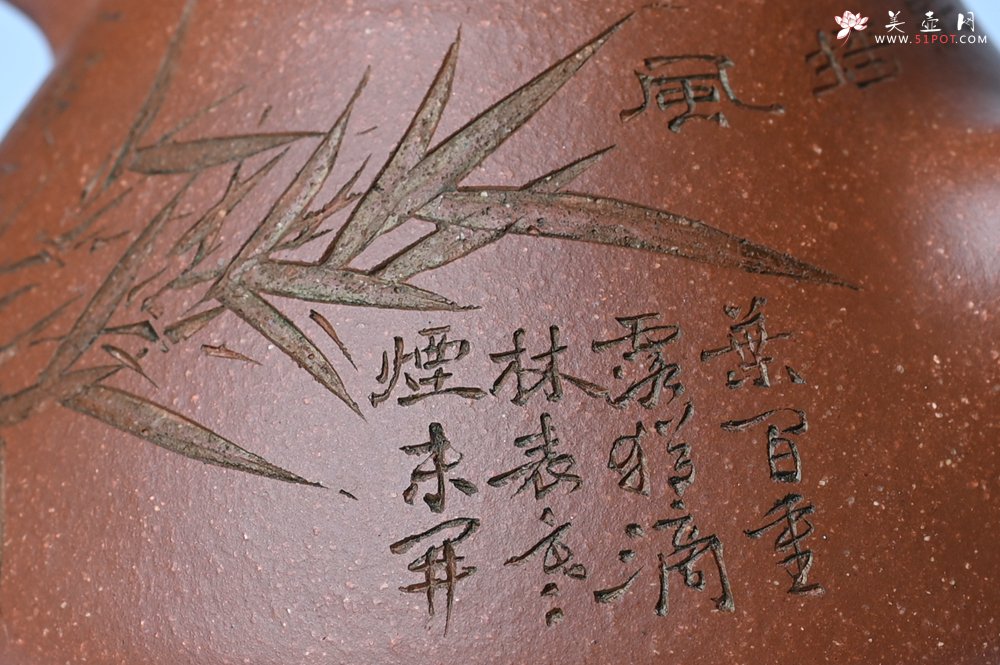 紫砂壶图片：潜力股周小培全手工降坡泥子冶石瓢 范小君徒杨志超装饰竹 特文气 - 宜兴紫砂壶网