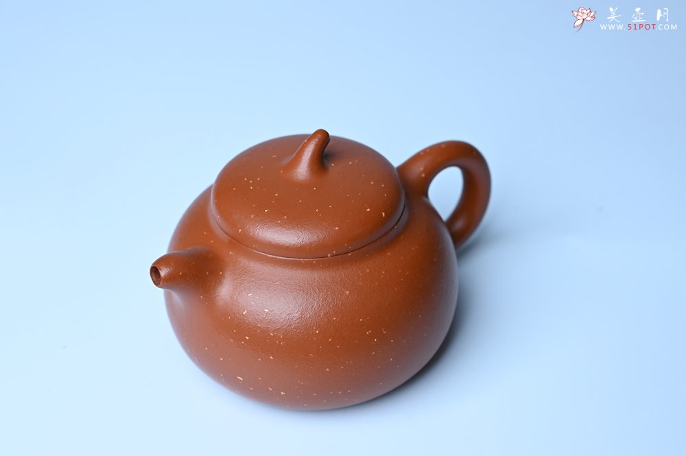 紫砂壶图片：美壶特惠 特好红泥桂花砂茄段壶 茶人醉爱 - 宜兴紫砂壶网