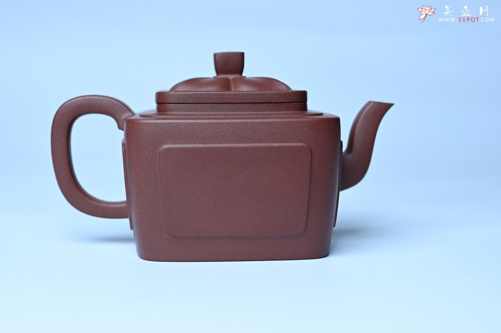 紫砂壶图片：美壶特惠 全手工优质紫红泥精致四方菱花壶 特文气 - 宜兴紫砂壶网