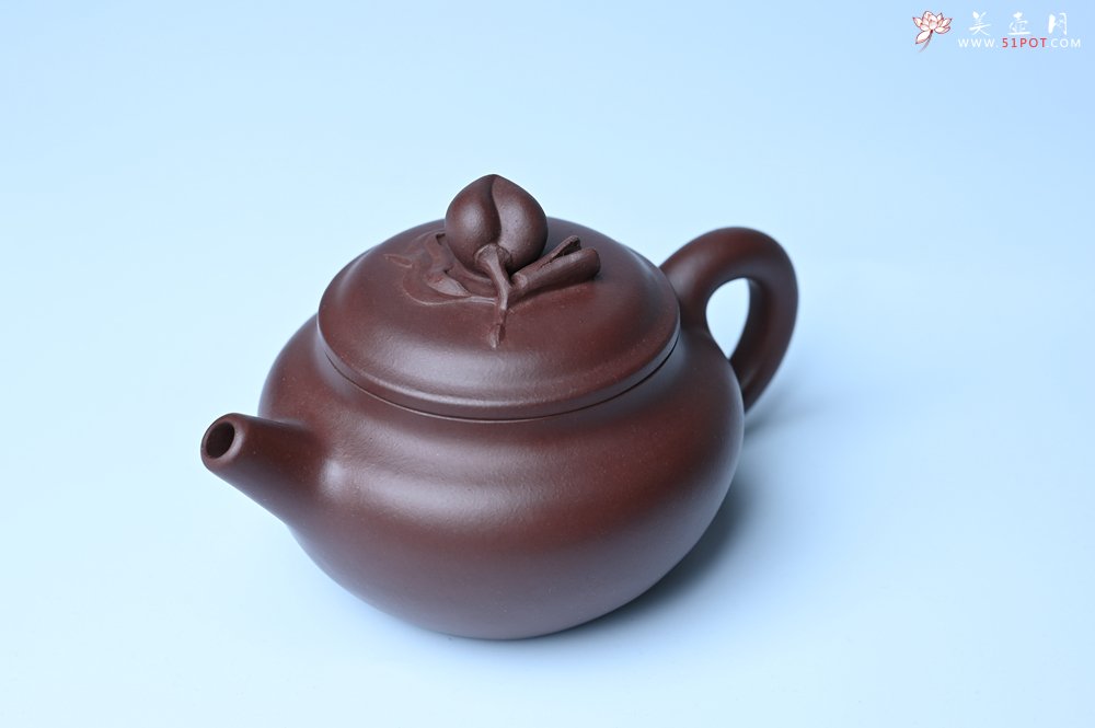 紫砂壶图片：特好老紫泥全手工寿桃壶 茶人醉爱 - 宜兴紫砂壶网