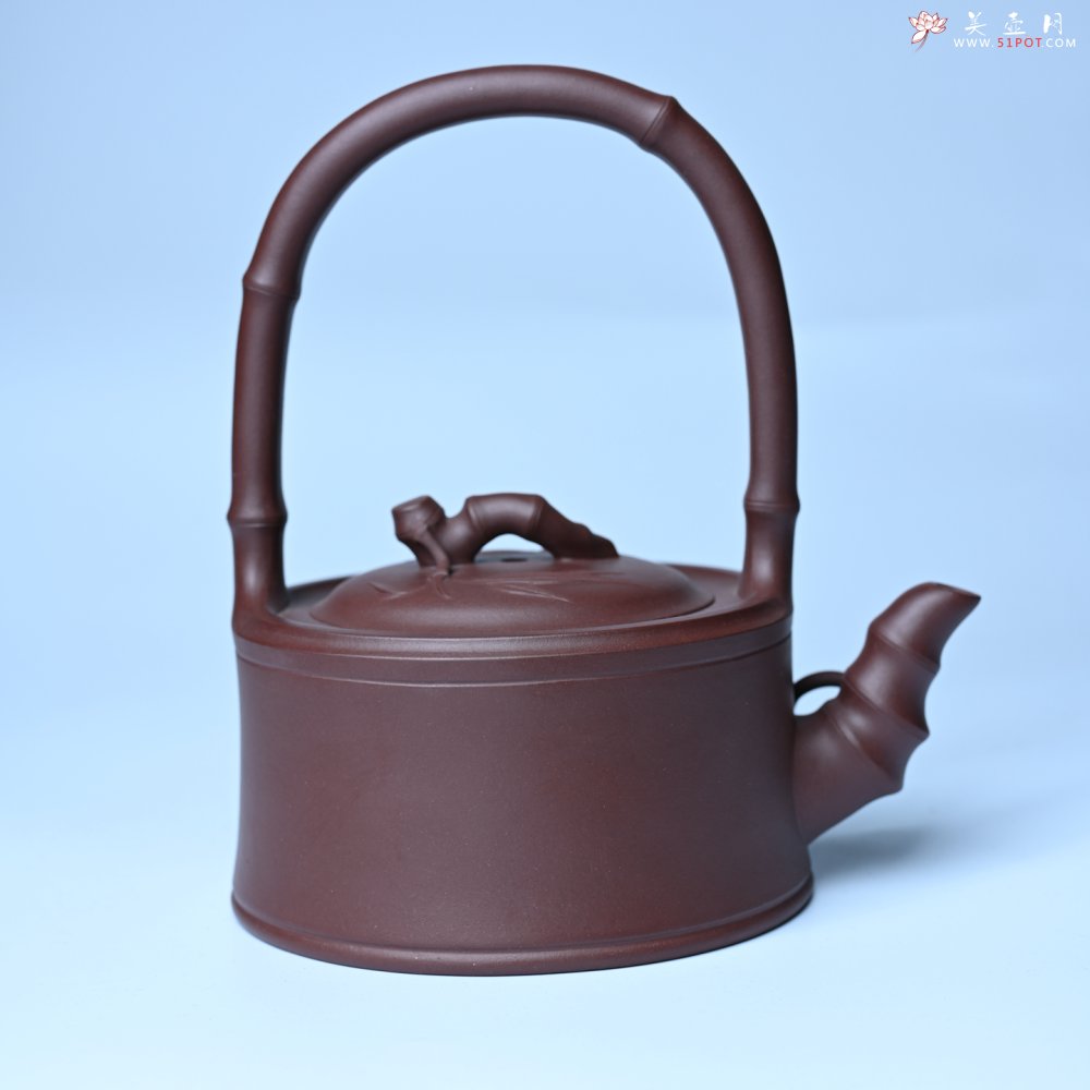紫砂壶图片：美壶特惠紫砂壶手工手制紫泥竹段提梁壶 茶壶 茶具 单壶 - 宜兴紫砂壶网