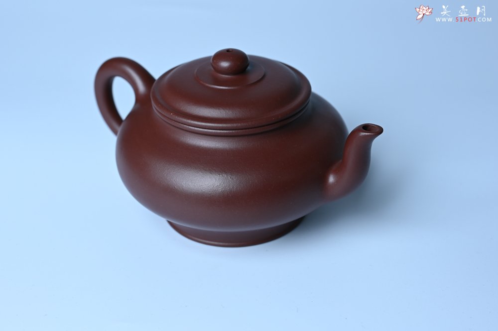 紫砂壶图片：油润黄龙山4号深井红皮龙 全手工摹顾景舟高虚扁 做工特好 - 宜兴紫砂壶网