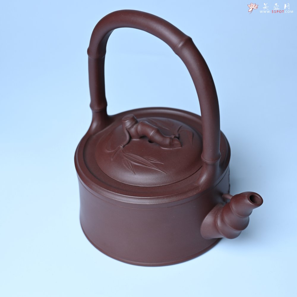 紫砂壶图片：美壶特惠紫砂壶手工手制紫泥竹段提梁壶 茶壶 茶具 单壶 - 宜兴紫砂壶网