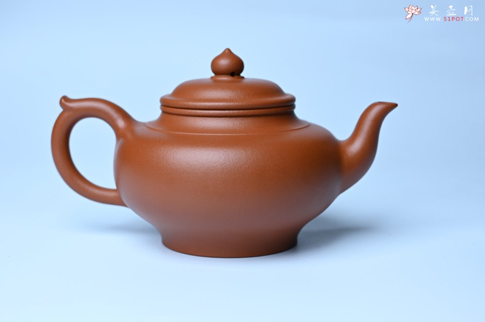 紫砂壶图片：潜力股周小培全手工演绎朱泥笑樱壶 中品难度大 - 宜兴紫砂壶网