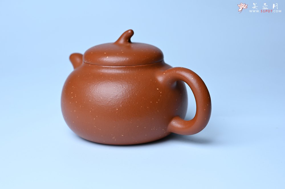 紫砂壶图片：美壶特惠 特好红泥桂花砂茄段壶 茶人醉爱 - 宜兴紫砂壶网