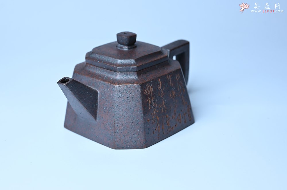 紫砂壶图片：美壶特惠 柴烧八方紫砂壶 茶人醉爱 - 宜兴紫砂壶网