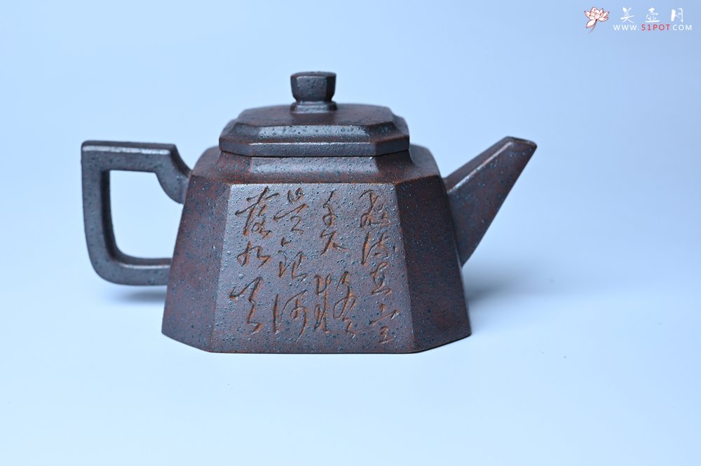 紫砂壶图片：美壶特惠 柴烧八方紫砂壶 茶人醉爱 - 宜兴紫砂壶网