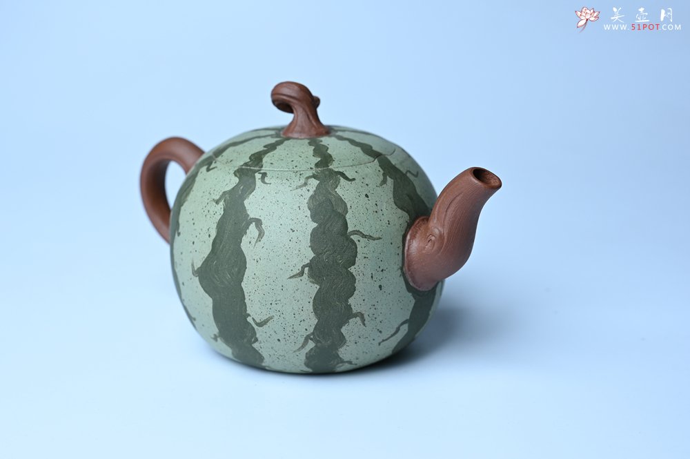 紫砂壶图片：美壶特惠 精致西瓜紫砂壶 茶人醉爱 - 宜兴紫砂壶网