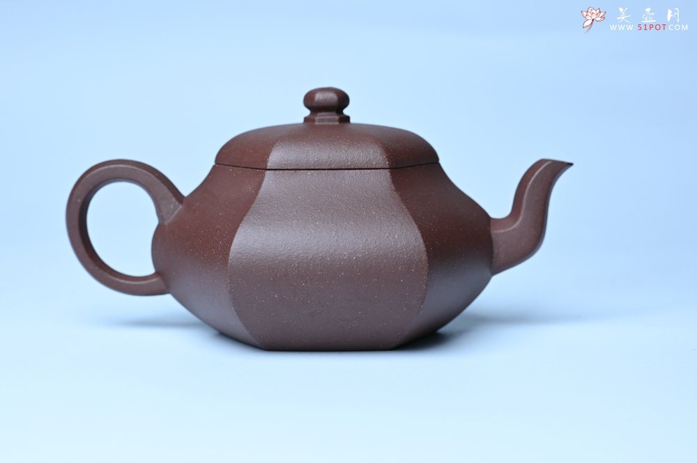 紫砂壶图片：美壶特惠 朱老师全手工六方君德壶 茶人醉爱 - 宜兴紫砂壶网