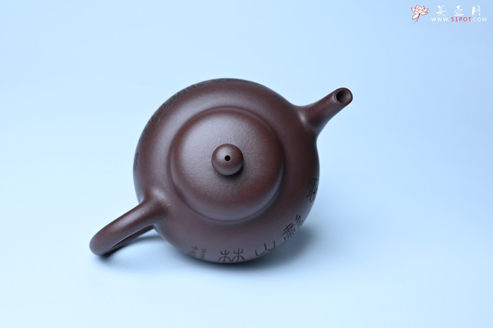 紫砂壶图片：油润黄龙山底槽青 全手工熹微壶 文气装饰 虎啸山林 期待与您结缘 - 宜兴紫砂壶网