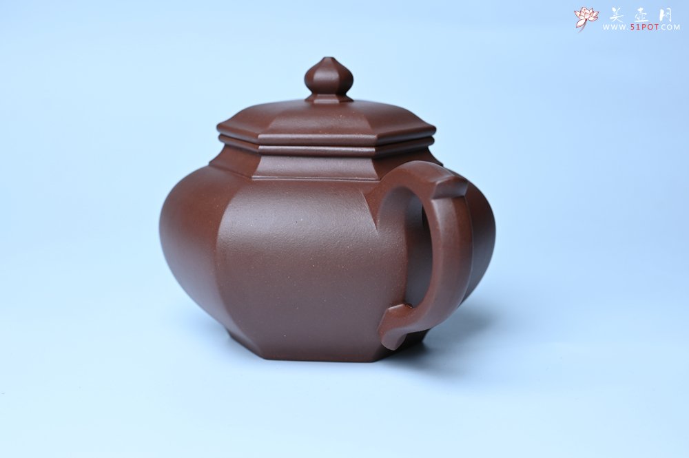 紫砂壶图片：实力派张海艳全手工六方笑樱壶 做工灰常精致 气韵流畅 - 宜兴紫砂壶网