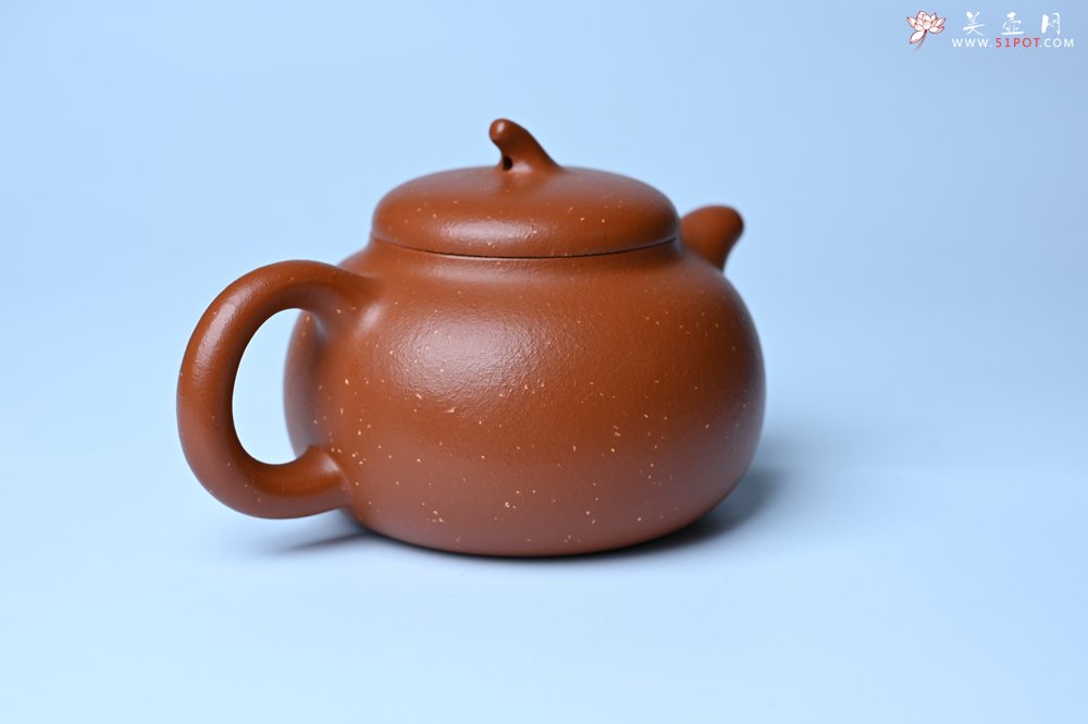 紫砂壶图片：美壶特惠 特好红泥桂花砂茄段壶 茶人醉爱 - 宜兴紫砂壶网