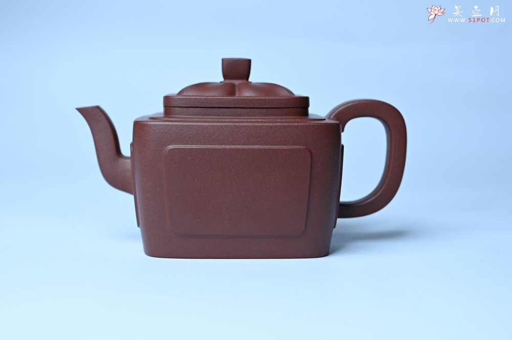 紫砂壶图片：美壶特惠 全手工优质紫红泥精致四方菱花壶 特文气 - 宜兴紫砂壶网
