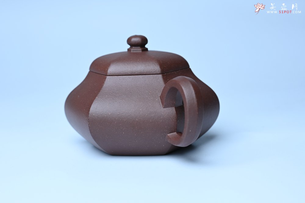 紫砂壶图片：美壶特惠 朱老师全手工六方君德壶 茶人醉爱 - 宜兴紫砂壶网