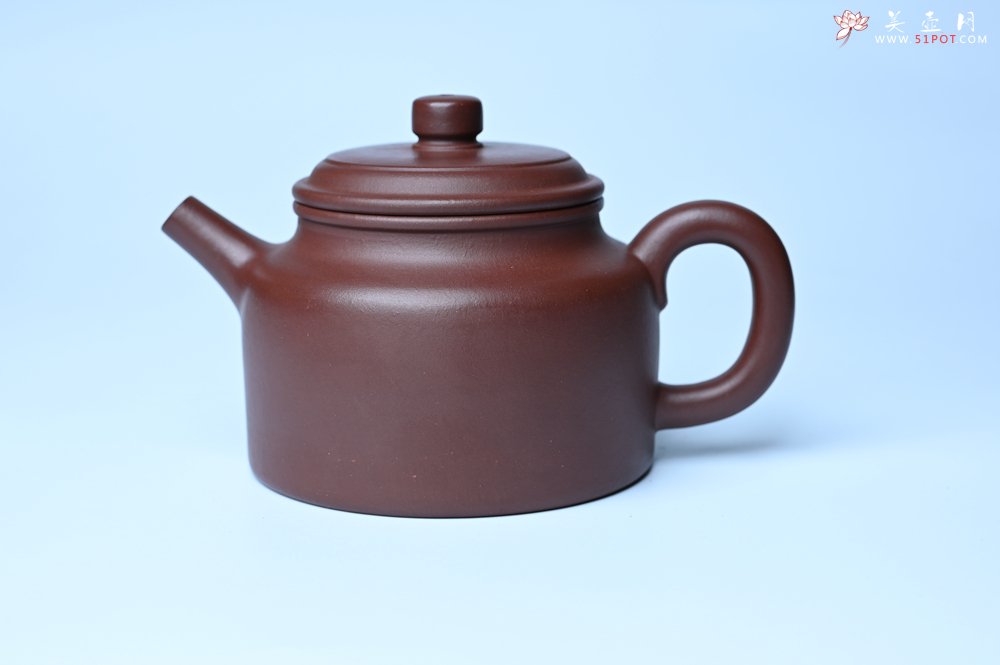紫砂壶图片：油润黄龙山4号深井红皮龙 全手工德中壶 - 宜兴紫砂壶网