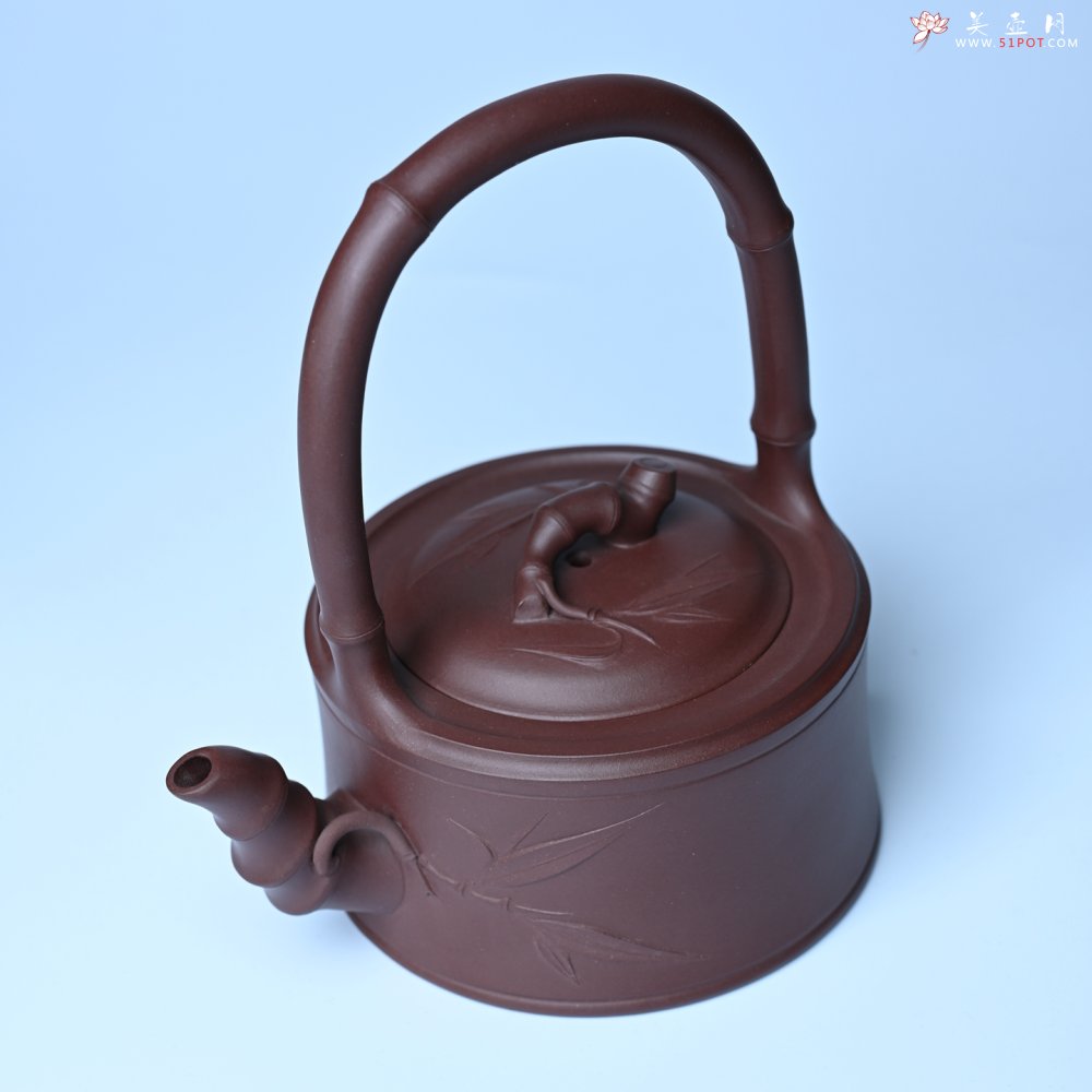 紫砂壶图片：美壶特惠紫砂壶手工手制紫泥竹段提梁壶 茶壶 茶具 单壶 - 宜兴紫砂壶网