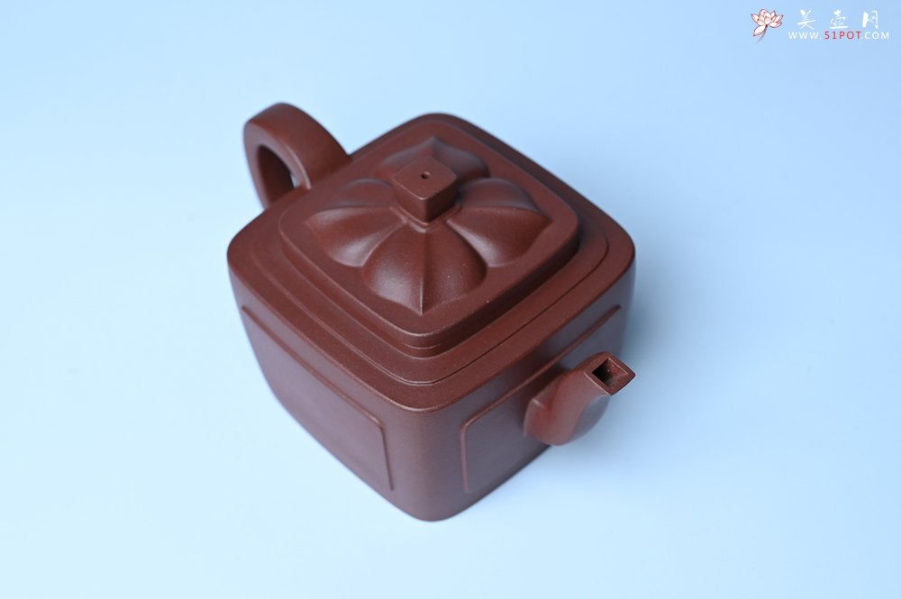 紫砂壶图片：美壶特惠 全手工优质紫红泥精致四方菱花壶 特文气 - 宜兴紫砂壶网