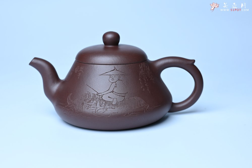 紫砂壶图片：潜力股周小培老师全手工底槽青缘德壶（借问酒家何处有）牧童遥指杏花村 期待与您结缘 - 宜兴紫砂壶网