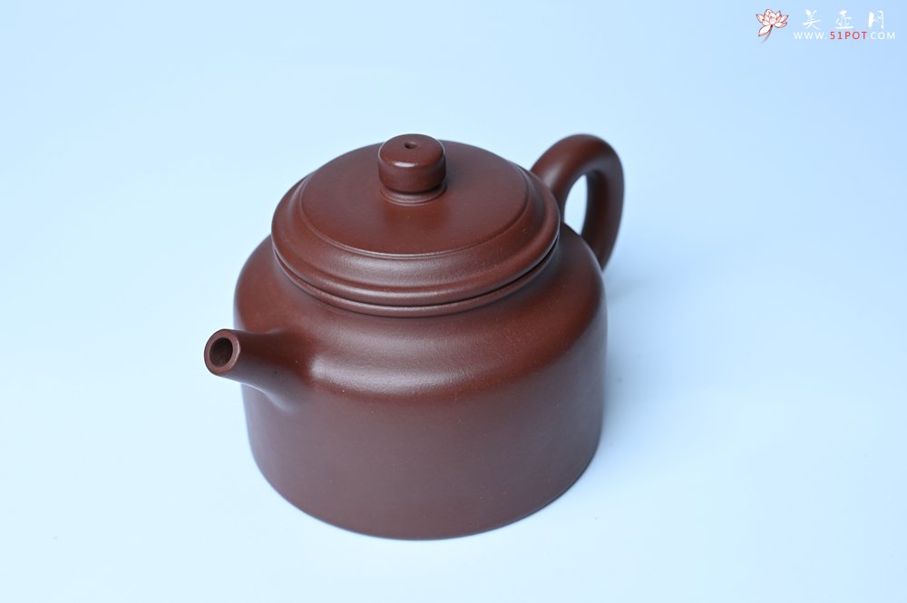 紫砂壶图片：油润黄龙山4号深井红皮龙 全手工德中壶 - 宜兴紫砂壶网