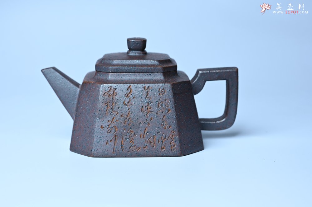 紫砂壶图片：美壶特惠 柴烧八方紫砂壶 茶人醉爱 - 宜兴紫砂壶网