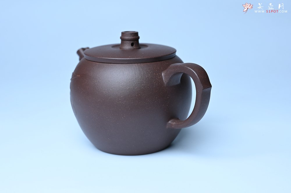 紫砂壶图片：美壶特惠 精致紫泥竹巨轮壶 茶人醉爱 - 宜兴紫砂壶网