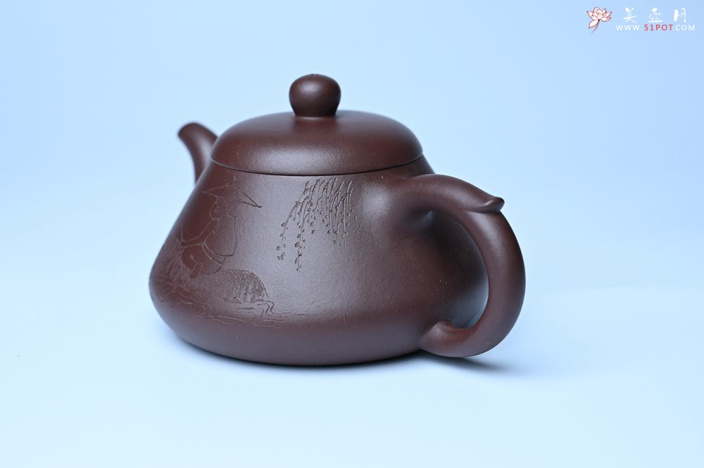 紫砂壶图片：潜力股周小培老师全手工底槽青缘德壶（借问酒家何处有）牧童遥指杏花村 期待与您结缘 - 宜兴紫砂壶网