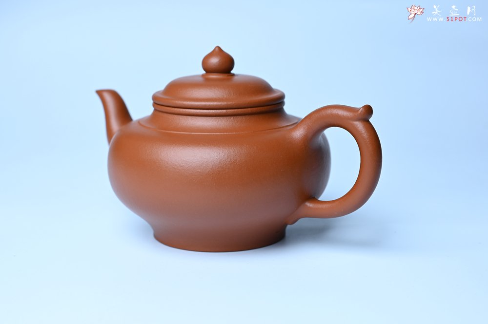 紫砂壶图片：潜力股周小培全手工演绎朱泥笑樱壶 中品难度大 - 宜兴紫砂壶网