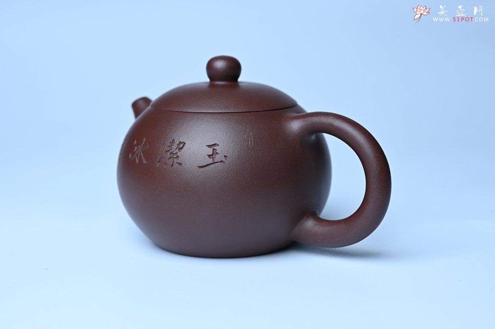 紫砂壶图片：油润底曹青 全手工西施茶壶 玉洁冰清 接天莲叶无穷碧 映日荷花别样红 - 宜兴紫砂壶网