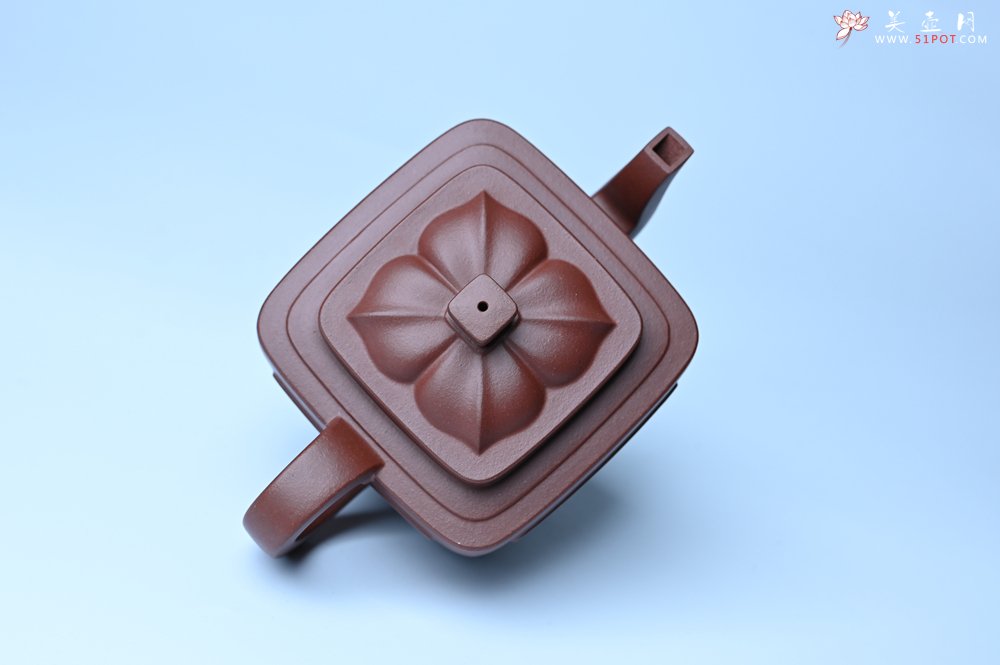 紫砂壶图片：美壶特惠 全手工优质紫红泥精致四方菱花壶 特文气 - 宜兴紫砂壶网