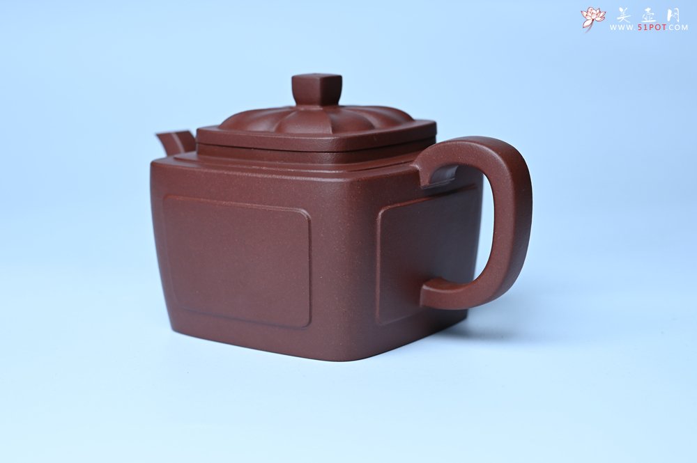 紫砂壶图片：美壶特惠 全手工优质紫红泥精致四方菱花壶 特文气 - 宜兴紫砂壶网