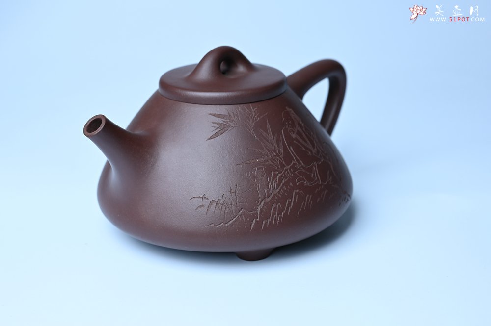 紫砂壶图片：潜力股周小培 特好全手工底槽清子冶石瓢 助工装饰品茶玩壶图 特文气 - 宜兴紫砂壶网