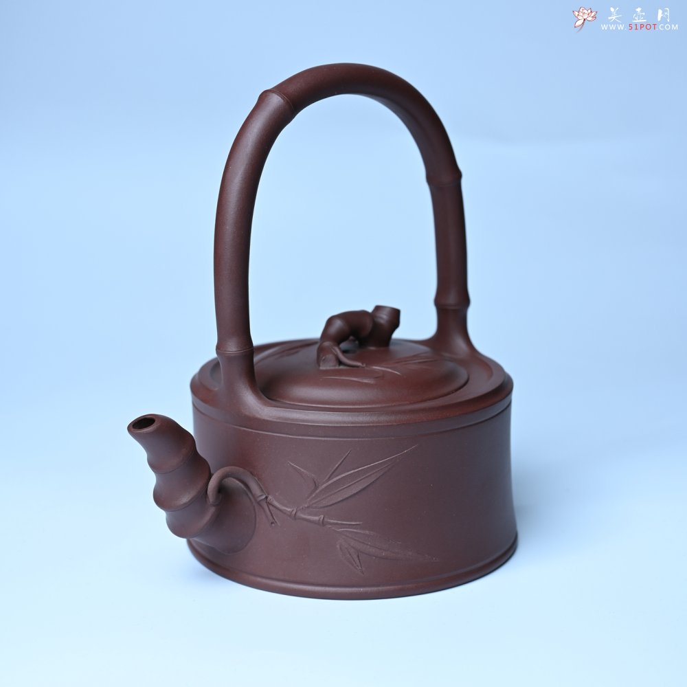 紫砂壶图片：美壶特惠紫砂壶手工手制紫泥竹段提梁壶 茶壶 茶具 单壶 - 宜兴紫砂壶网