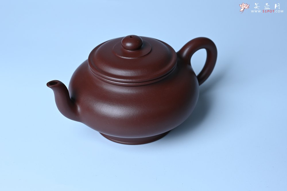 紫砂壶图片：油润黄龙山4号深井红皮龙 全手工摹顾景舟高虚扁 做工特好 - 宜兴紫砂壶网