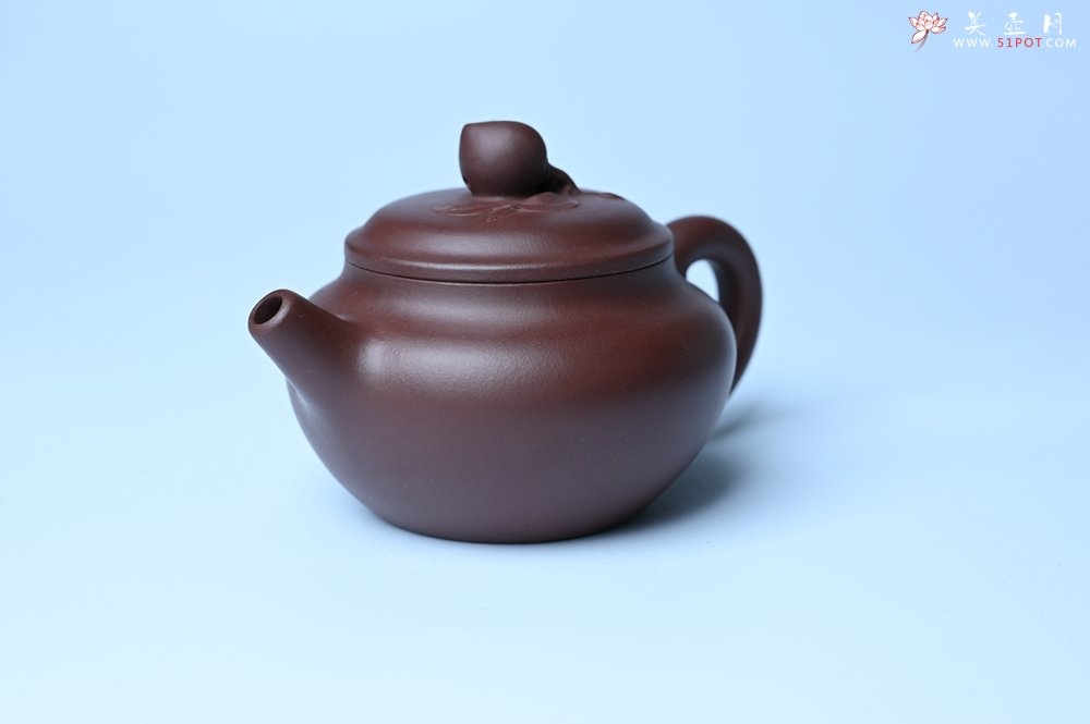 紫砂壶图片：特好老紫泥全手工寿桃壶 茶人醉爱 - 宜兴紫砂壶网