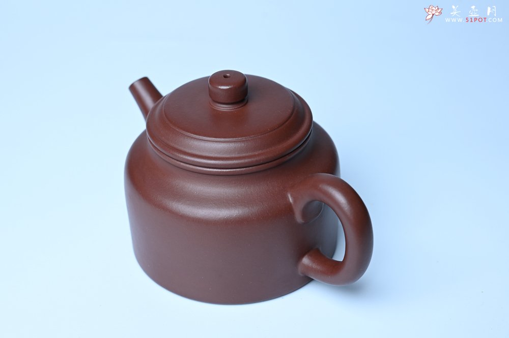 紫砂壶图片：油润黄龙山4号深井红皮龙 全手工德中壶 - 宜兴紫砂壶网