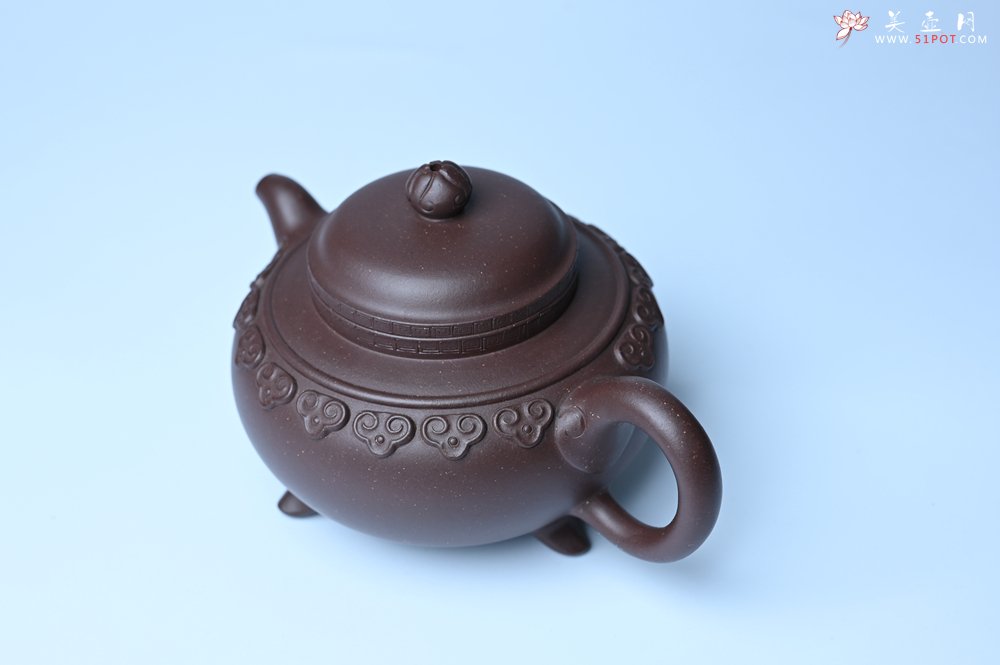 紫砂壶图片：美壶特惠 精致紫泥云肩如意壶 茶人醉爱 - 宜兴紫砂壶网