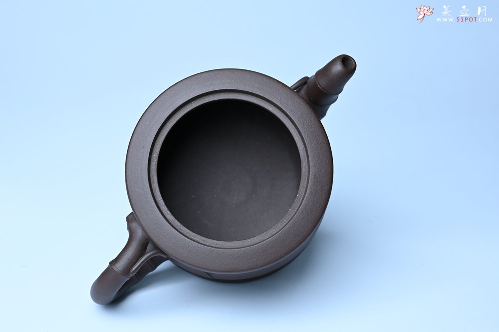 紫砂壶图片：美壶特惠 精致老紫泥可心竹段壶 茶人醉爱 - 宜兴紫砂壶网