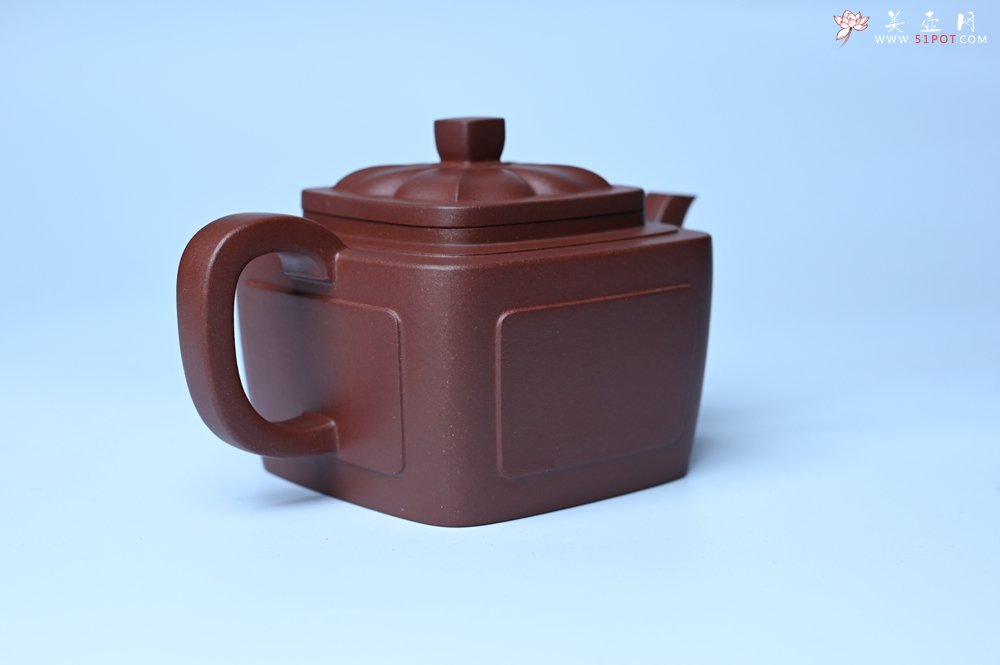 紫砂壶图片：美壶特惠 全手工优质紫红泥精致四方菱花壶 特文气 - 宜兴紫砂壶网