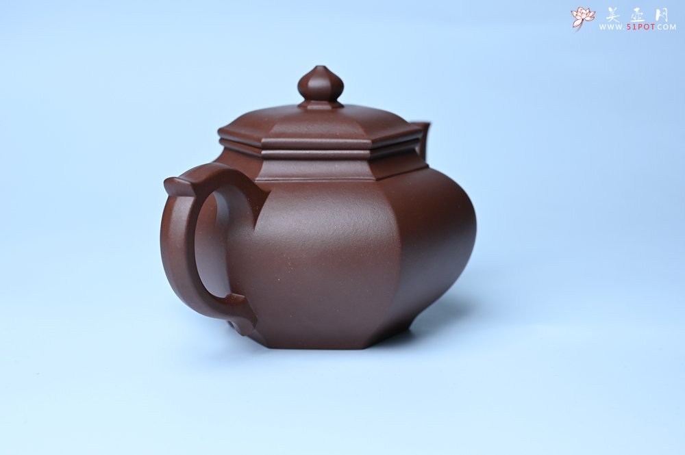 紫砂壶图片：实力派张海艳全手工六方笑樱壶 做工灰常精致 气韵流畅 - 宜兴紫砂壶网