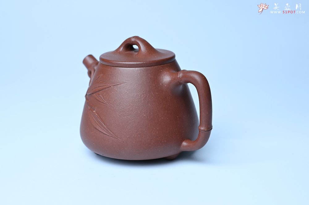 紫砂壶图片：美壶特惠 优质紫泥竹叶高石瓢壶 茶人醉爱 - 宜兴紫砂壶网