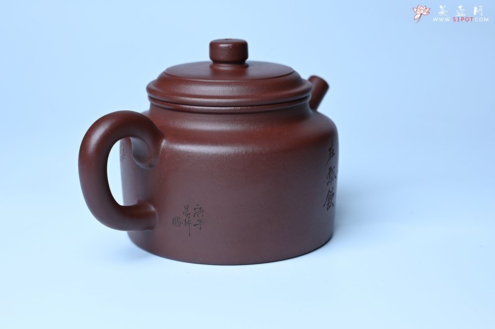 紫砂壶图片：油润黄龙山4号深井红皮龙 全手工德中壶 做工特好 装饰清供图 特文气 - 宜兴紫砂壶网