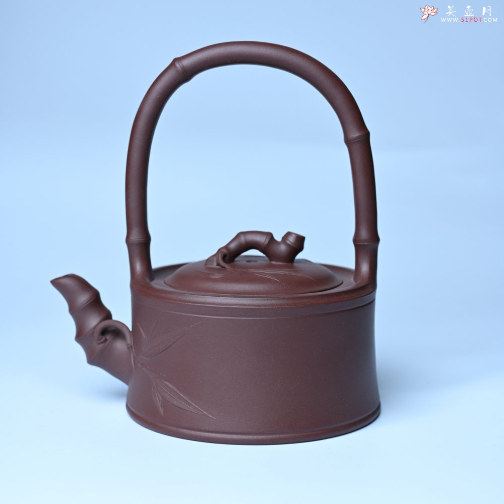 紫砂壶图片：美壶特惠紫砂壶手工手制紫泥竹段提梁壶 茶壶 茶具 单壶 - 宜兴紫砂壶网