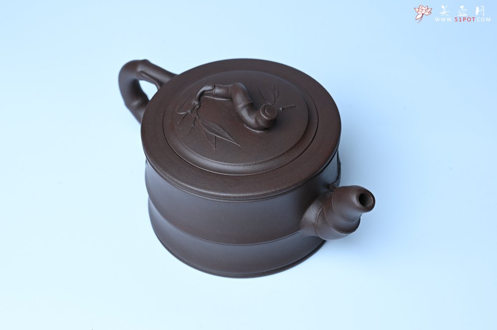 紫砂壶图片：美壶特惠 精致老紫泥可心竹段壶 茶人醉爱 - 宜兴紫砂壶网