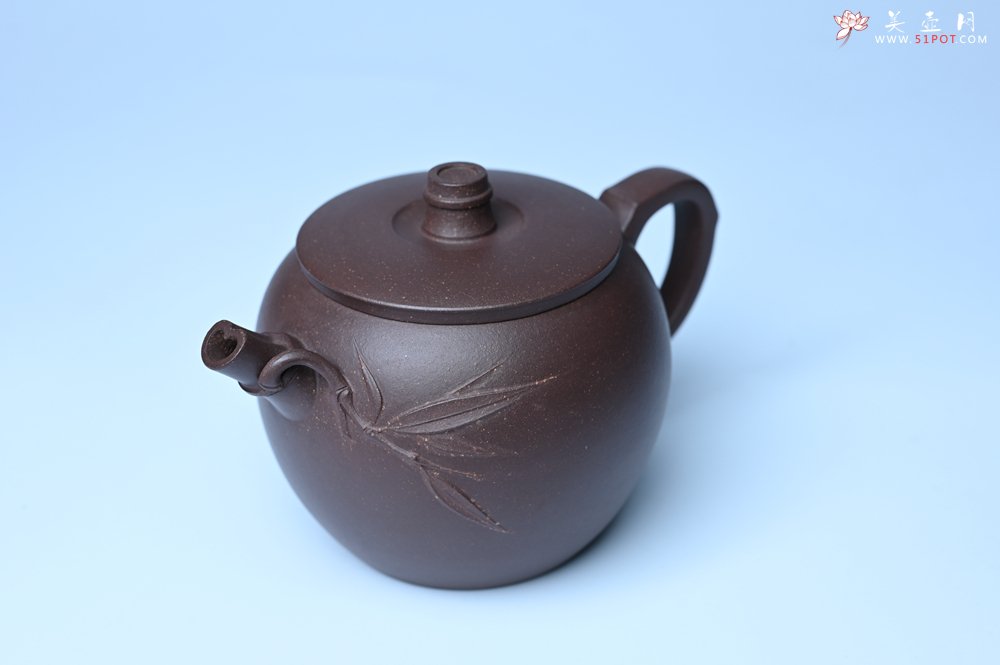 紫砂壶图片：美壶特惠 精致紫泥竹巨轮壶 茶人醉爱 - 宜兴紫砂壶网