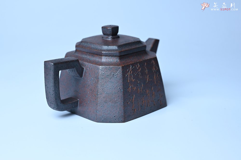 紫砂壶图片：美壶特惠 柴烧八方紫砂壶 茶人醉爱 - 宜兴紫砂壶网